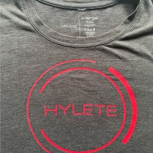 Hylete Gray T-Shirt with Red Logo